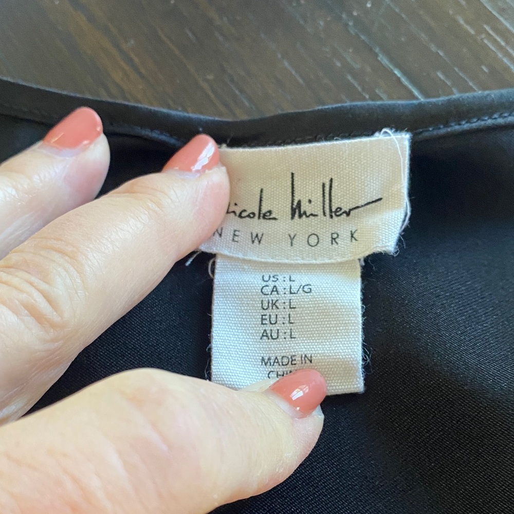 Nicole Miller Sleek Black Blouse